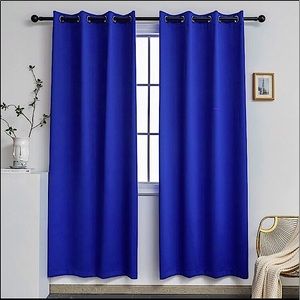 Bedroom Blackout Curtains Royal Blue - 2 Panels/Like New